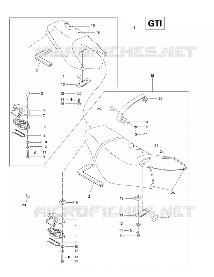 Cubierta de asiento y motor (GTI)