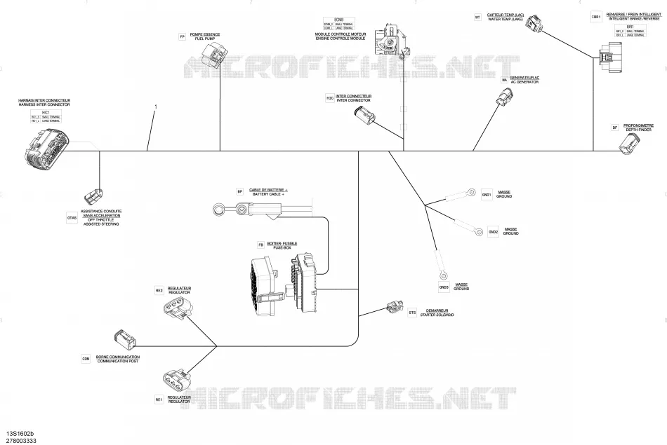 10- CâBLAGE ÉLECTRIQUE - HARNAIS PRINCIPAL - 278003333 (SE RéFéRER AU SYSTèME éLECTRIQUE POUR MODèLE)