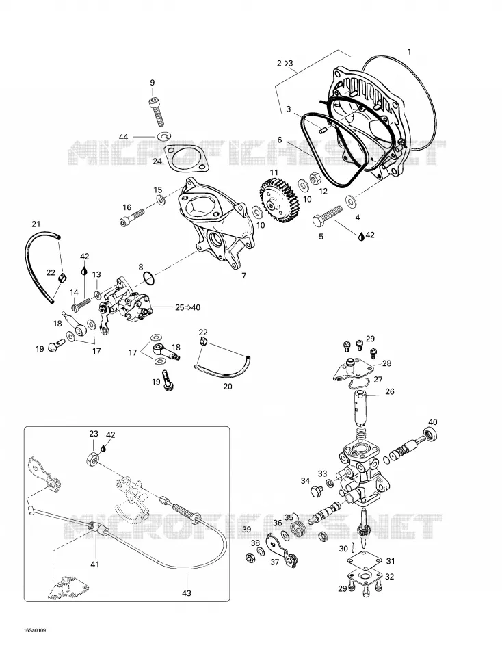 Sistema de inyección de aceite, bomba de aceite, válvula giratoria