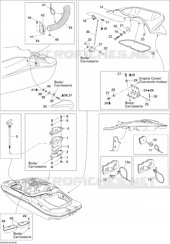 Compartimento del motor y accesorios