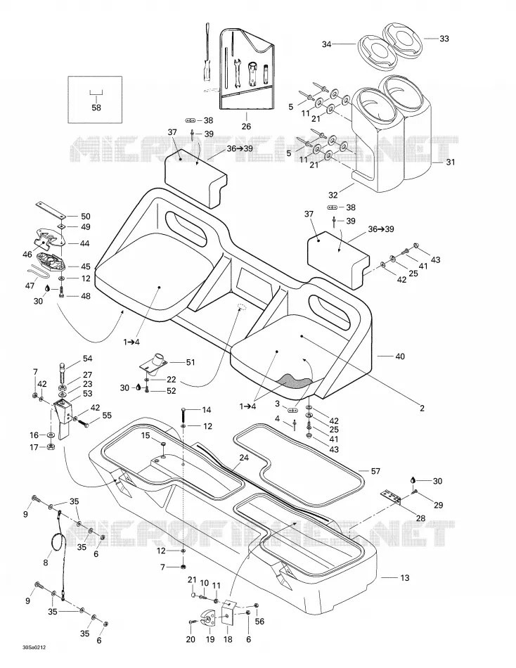 Asiento trasero y compartimento de almacenamiento