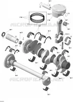 Cigüeñal, pistones y eje de equilibrio