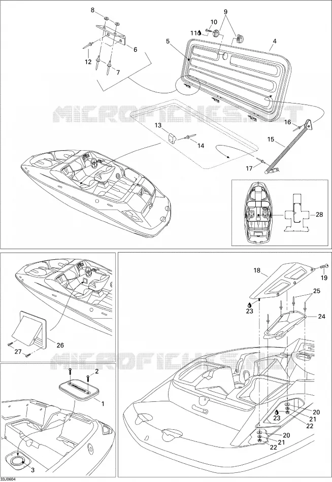 Cubierta central y accesorios