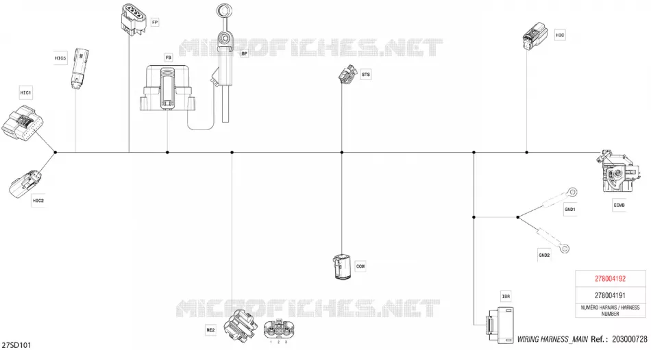 02- ARNÉS ELÉCTRICO - MAIN HARNESS - 278004192