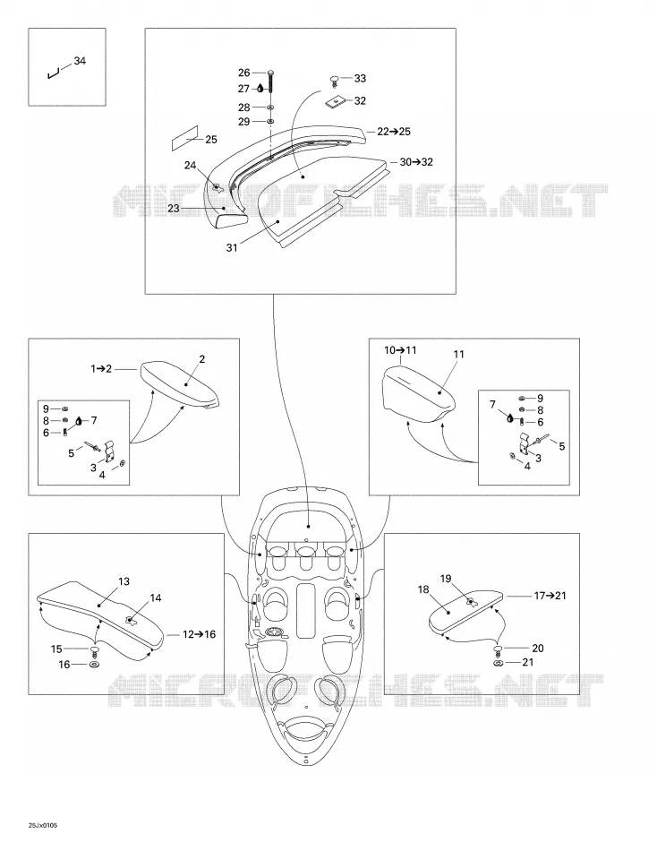 Asiento (plataforma y apoyabrazos)