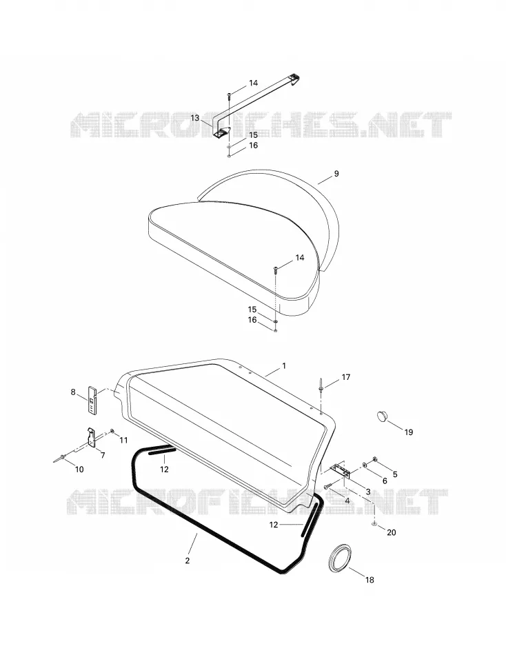 Asiento delantero y cubierta de almacenamiento