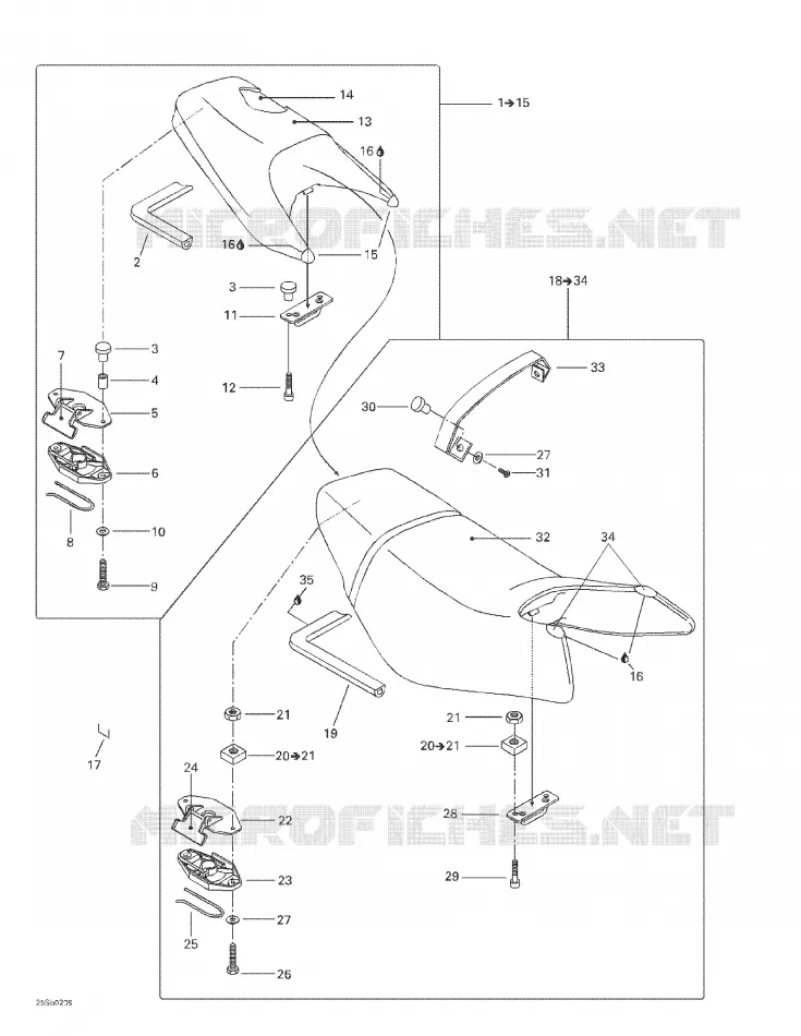 Asiento y cubierta del motor