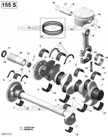 Cigüeñal, pistones y eje de equilibrio