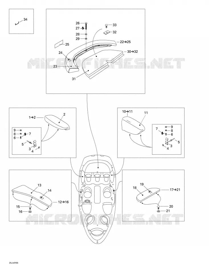Asiento (plataforma y apoyabrazos)
