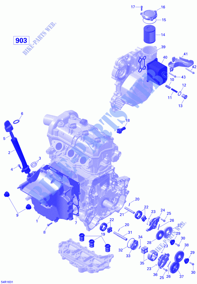 Lubricación del motor para Sea-Doo SPARK 2016