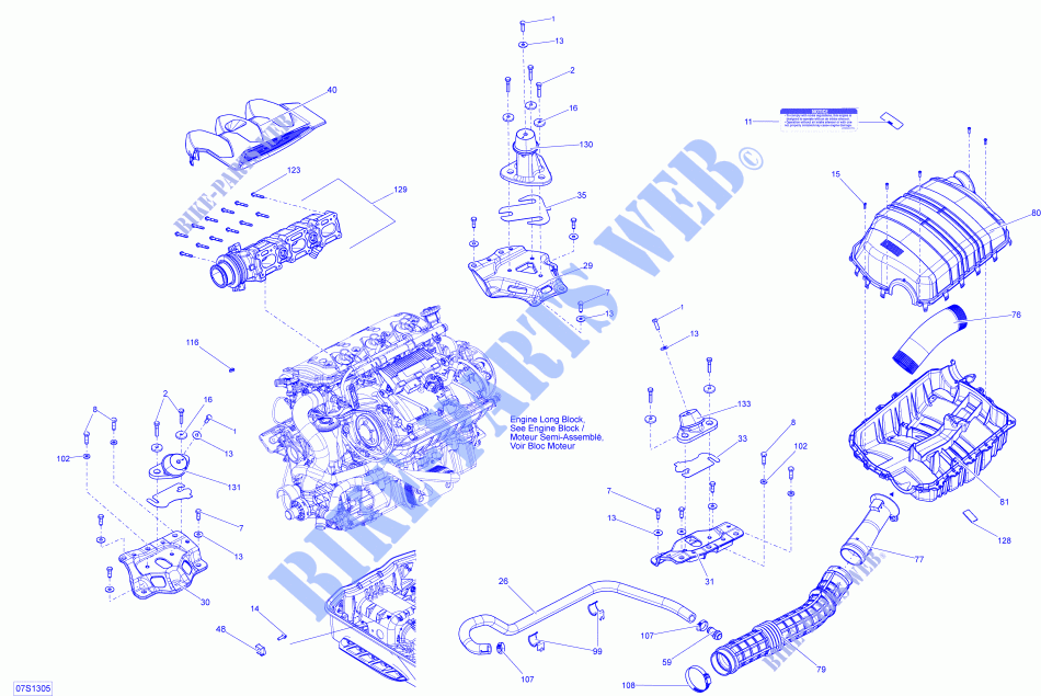 Motor, Silenciador de admisión para Sea-Doo GTX 155 2013