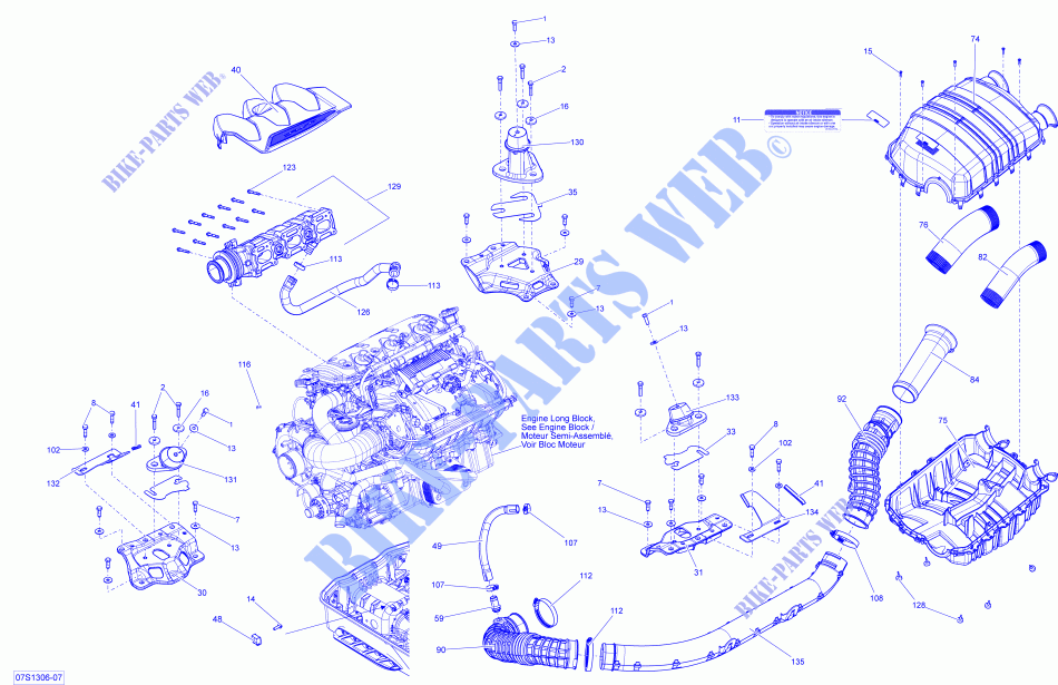 Motor, Silenciador de admisión para Sea-Doo GTX 215 2013