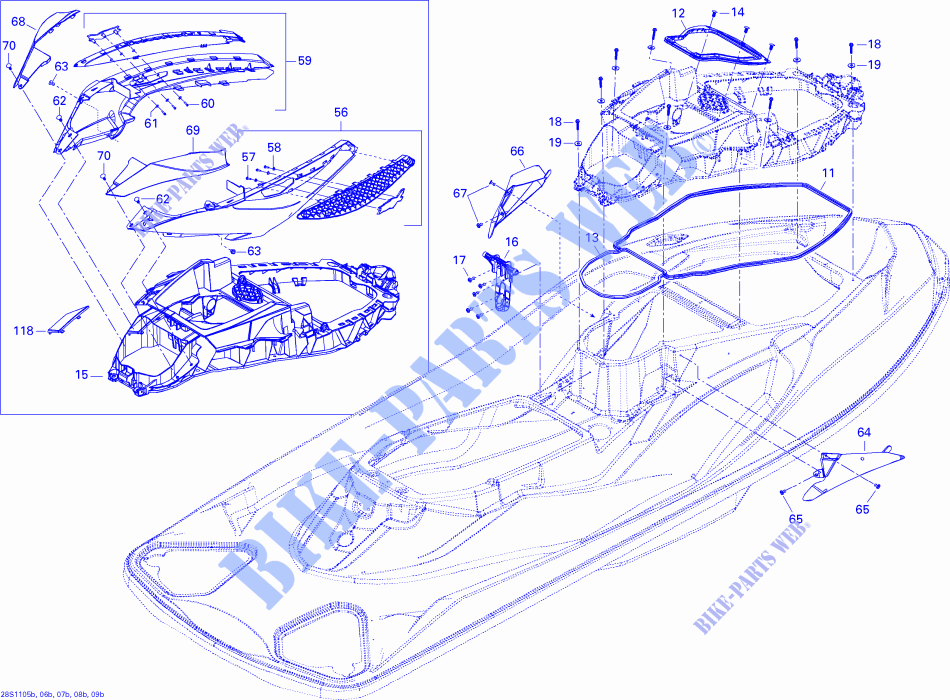 CARROCERÍA para Sea-Doo GTX 155 2011