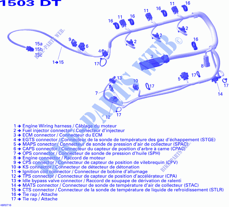INSTALACION ELECTRICA del motor para Sea-Doo GTI 4-TEC SE ( SPECIAL EDITION ) 2007