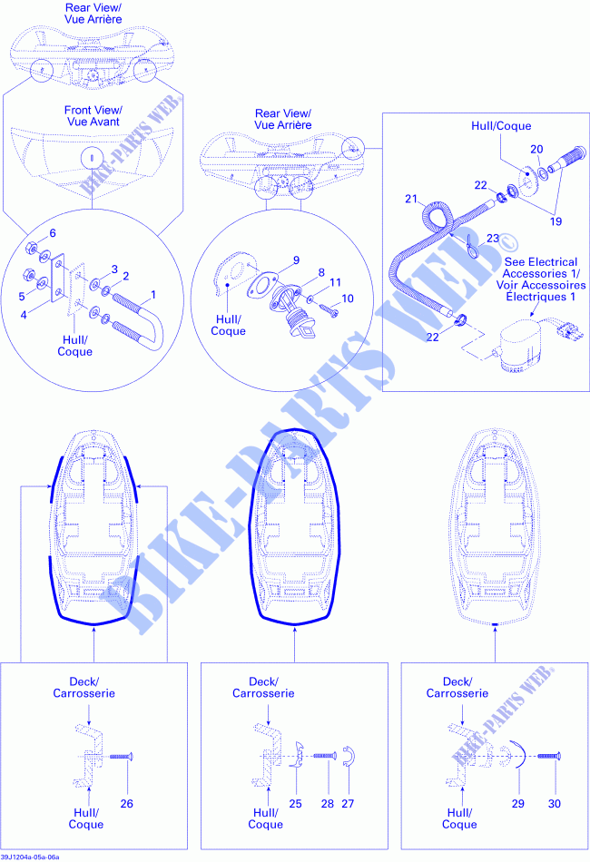 CARROCERÍA para Sea-Doo 00- Model Numbers 2012