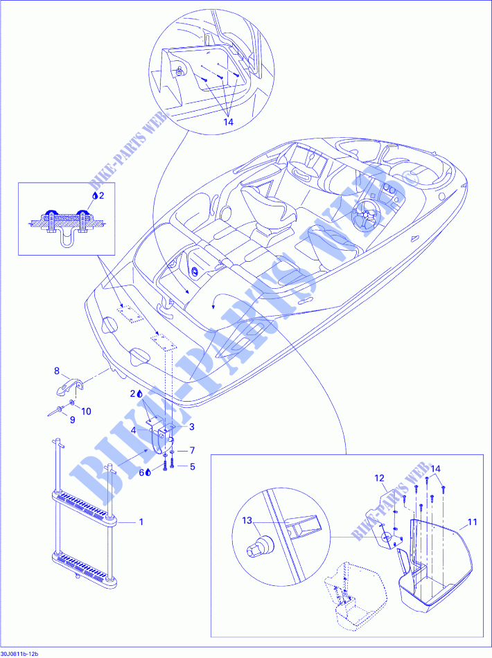 Escalera y casco inferior para Sea-Doo 00- Model Numbers Edition 1 2008