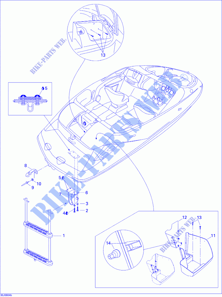 Escalera y casco inferior para Sea-Doo 00- Model Numbers Edition 2 2006