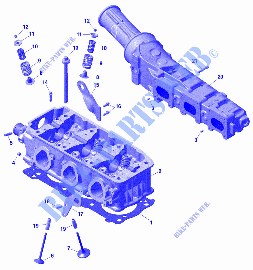 Motor   culata y colector de escape para Sea-Doo GTX 230 2020