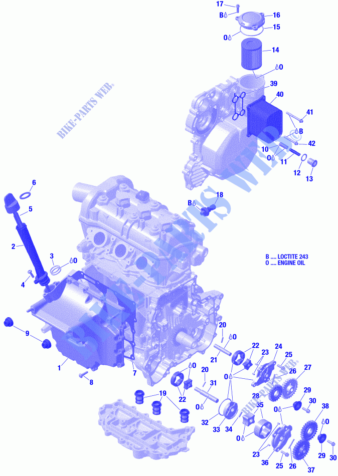 Lubricación del motor para Sea-Doo GTI 90 2019